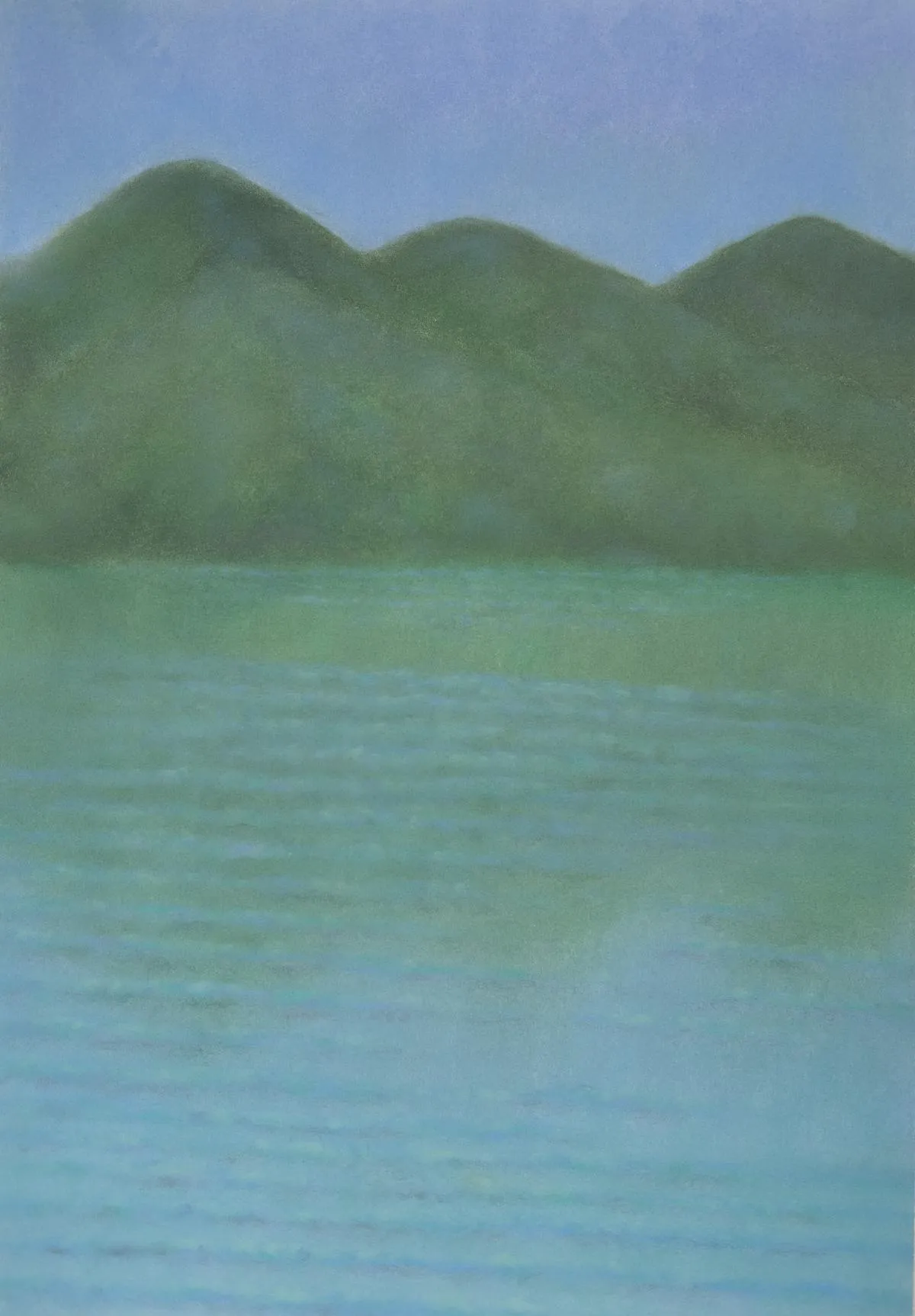 Wind blowing across the mountain lake