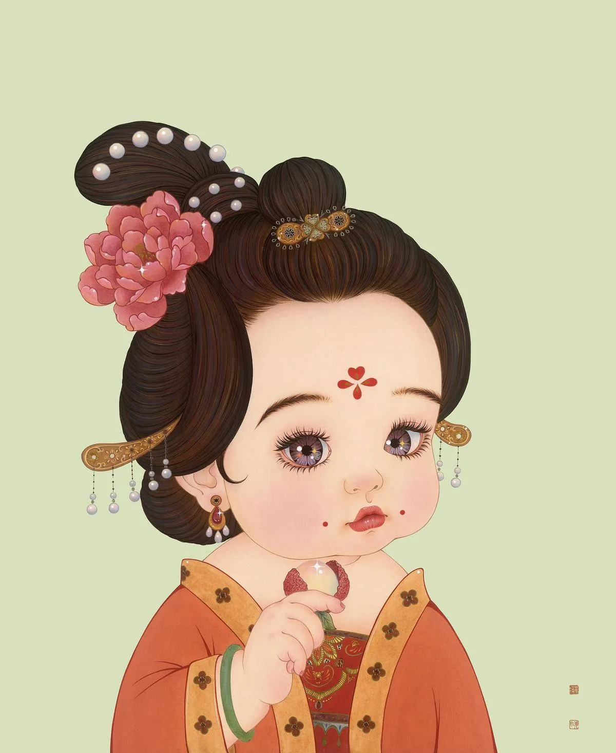 云想衣裳花想容，春风拂槛露华浓。